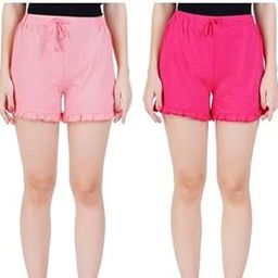 Women's Cotton Regular Fit Shorts I Pajama Bottom I Packof 2 I Lounge ShortS-picture-20