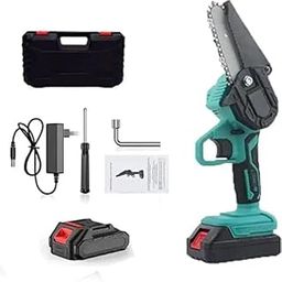 VENEKETY Mini Cordless Chainsaw Dual Battery (21Vx2), 4inch Cutting Area Wide Heavy Duty, Multipurposing Gardening, Wood Working Tool Like Logging, Cutting, Pruning with (Multicolor)-image-90