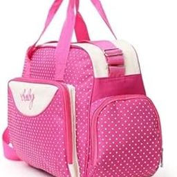 3 pcs Large Capacity Baby Diaper Handbag BabyDiaper Tote Mother's Travel Waterproof Baby Diaper Nappy Changing Bag/Mummy.(BIG PINK BAG)-20