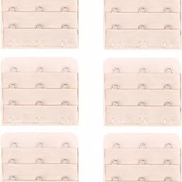 Bra Extender for Women – 3 Hook 3 Row Soft Stretchy Strap Extension for Pregnancy, Weight Gain, or Tight Bras – Comfortable Plain Solid Bra Back Extender (Pack of 6, Beige Color)-55