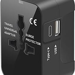 AMBLIC Universal Travel Adapter Plug All in One Worldwine Adapters and Charger with USB & Type-c with (5V 2.4A) Multi Type Power Outlet, Travel Essentials for Mobile,Laptop,Tablet (Type-C (Adapter))-16