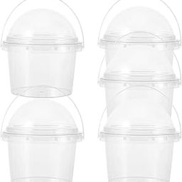 CARTNOVA 500ml Clear Plastic Food Storage Containers - Buckets for Popcorn, Snacks, Ice Cream, Fruit & More-10