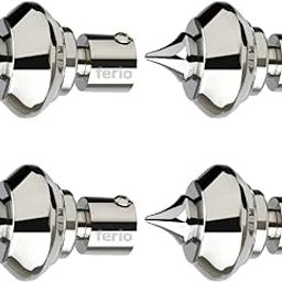 Ferio Stainless Steel Curtain Finial Without Curtain Holder and Brackets for 1 Inch Rod Silver (Pack of - 4 Pics)-image-100