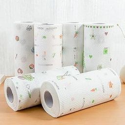Non-Woven Reusable and Washable Kitchen Printed Tissue Roll Non-stick Oil Absorbing Paper Roll Kitchen Special Paper Towel Wipe Paper Dish Cloth Cleaning Cloth-image-42
