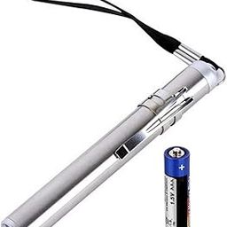 HYZIK Aluminium Pocket Pen LED Torch Light for Doctors | Nurses | Medical Students | Moon Light | Super Bright | Free Battery (Silver) 200 Lumen-picture-19