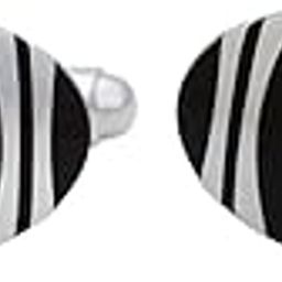 Office Black Enamel Silver Rhodium Plated Steel Stylish Cufflinks Set for Men Office Corporate Gifting-image-19