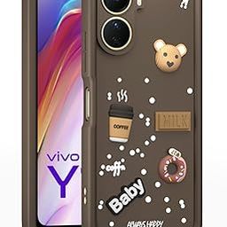 Pikkme Back Cover for Vivo Y16 / T2X / Y56 | Cute Fun Cartoon 3D Bear Silicone Full Body Protection Bumper Case (Brown)-image-8