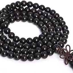 NRSON® Karungali Malai/Karungali Malai Original/Natural Black Ebony Wood Mala/கருங்காலி மாலை / Karungali mala 108+1 Beads for Meditation Pooja Chanting Wearing Prayer Beads Size 8 MM-picture-26