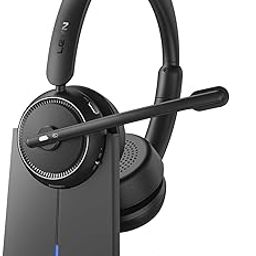 LEVN Wireless Headset with Mic for Work, Bluetooth Headset with Microphone (AI Noise Cancelling) Work from Home for Work/Office-image-24