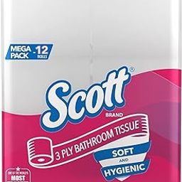Scott 3 Ply Toilet Paper - 12 Toilet Tissue Rolls x 160 Pulls (1920 Pulls)- Bathroom Tissue From Kimberly Clark, White-8