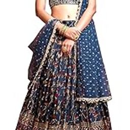 womens Zeel Clothing Women's Blue Silk Embroidered Wedding Bridal Girlish Lehenga Choli with Dupatta-picture-45