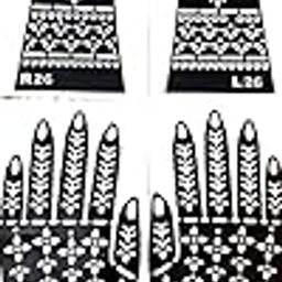 Full Hand Mehndi Stencil Design Full Hand Set | Henna Tattoo Stencil for Women, Girls and Kids | Easy to use in just 4 Steps | Mehandi Sticker Pack of 4 (Design-15)-image-62