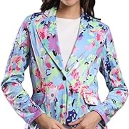 Women's Women Coat - Multicolor Polyester Full Sleeve Women Coat Single Breasted Printed Women Coat (7285)-image-60