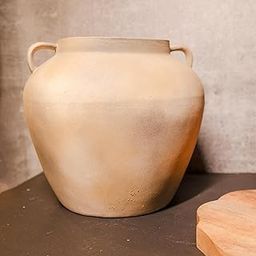 Arte Casa Timeless Grace Vase I Rustic Handcrafted Ceramic Floor Vase I Oversized Vintage Clay Urn with Dual Handles for Living Room, Balcony, or Garden Decor-image-10