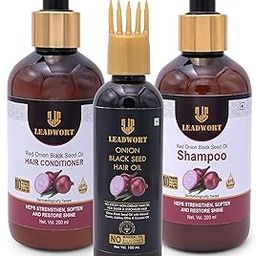 Leadwort Red Onion Black Seed Hair Care Set, Shampoo 200ml, Conditioner 200ml, Hair Oil 100ml-image-42