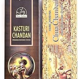 Hare Krishna Premium Incense Sticks, Kasturi Chandan and Chua Chandan Fragrance, 200g Each, Pack of 2-image-12
