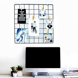 Pikify DIY Steel Grid Square Photo Frame for Wall [40 * 40 CM] Clip Holder Photo Frame,Multi Functional Creative Mesh Wall Grid [MADE IN INDIA]-BLACK-1PC-image-99