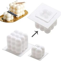 UKIYO international® - Bubble Silicone Candle Molds Small and Big Candle Making Mould Cube Shape Silicone Moulds for Candles Soap Chocolate Making 1 Set-image-33