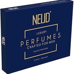 NEUD Luxury Perfume Gift Set 6 x 10 ml for Men | Eau De Parfums | Amber, Vanilla, Citrus, Aquatic, Cedar, Sandalwood Scent | Long Lasting Fragrance EDP Set-image-2