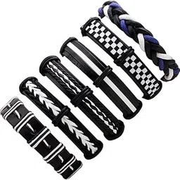 young & forever Gift Multilayer Wooden Beads Handmade Genuine Leather Rope multistrand Wristband Bracelet for Men/Women/Girls/Boys Fashion for Unisex-picture-4