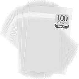 Golden State Art, Pack of 100, Acid-Free 5 1/4 X 7 1/8 inches Crystal Clear Sleeves Storage Bags for 5x7 Photo Framing Mats Mattes-image-59