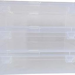 Feliz Rectangular Plastic Extra Large Storage Boxes - Size 12.25x9.25x2.75 inches (Clear , Set of 3)-3