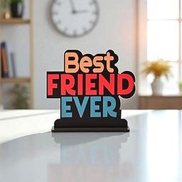 GKD Best Friend Ever Wooden Table Top for Friendship Day Gift | Gift for Best Friend, BFF, Boyfriend, Girlfriend | Desk Decoration for Friends | Made in India Showpiece-image-35