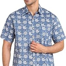Cotton Hand Block Print Half Sleeves Summer Shirt for Men-image-88