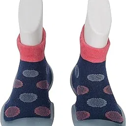 infantso Baby Socks Polka Dot Anti-Skid Cotton Socks Shoes with Rubber Sole for Walking Babies & Toddlers, Baby Socks, Baby Boy's & Baby Girl's Cotton Socks (6-12 Months) Dark Blue-picture-27