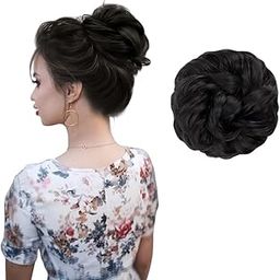 D-DIVINE Black 1PCS Messy Bun Hair Piece Hair Extension With Elastic Rubber Band Hairpiece Synthetic Hair Scrunchies Hair Piece for Women (Pack of 1)-image-73