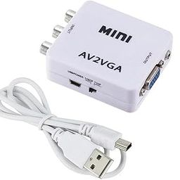 Imaashi AV RCA to VGA Converter Adapter with USB Power & 3.5mm Audio Port – 1080P Composite AV to VGA Video Converter for VCD, DVD, TV, Set-Top Box, Projector, Monitor-19