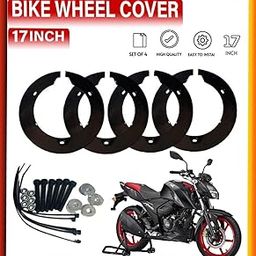 Asryd Bike Wheel Cover for 17 inch Wheel for Apache RTR 160 4V & Universal Bike (Not Suitable for Dominar) Black-image-5