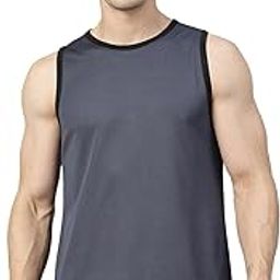 chkokko Men Polyester Solid Gym Regular Fit Tank Tops Sleeveless Sports Vest-picture-35