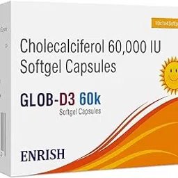 GLOB D3 60K Vitamin D3 Cholecalciferol Supplement, 60,000 IU Softgel Capsules (Pack of 3)-image-84