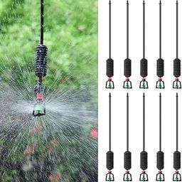 HASTHIP® Hanging Drip Irrigation Kit - Hanging Garden Sprayer - 60CM Rain Fall Sprinkler - 360° Rotary Sprinkler Automatic Irrigation Equipment - Plant Watering Spray for Greenhouses, Garden (10Pcs)-4