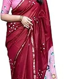 Women's Beautiful Zari Woven Pattu Border Hand Painted Pallu Pure Chanderi Cotton Bandhani Saree With Blouse-image-48