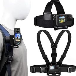 Bestoct Head Strap Mount,Backpack Holder,Chest Bracket Harness Accessories Kit for GoPro Hero13/12/11/10/9/8/7/5 Black,DJI Action 5pro/4/3,Compatible with Insta360 X5/X4/X3/Acepro2,AKASO,SJCAM-image-93