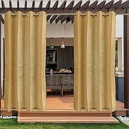 GREEN DECOR - HDPE 180 GSM Fabric (Beige 4.5 X 8.5 Feet, Piece of 2) 90-95% Sun Blockage UV & Heat Protection Indoor & Outdoor Top & Bottom Eyelet Curtains for Balcony,Door & Window Curtains-image-57