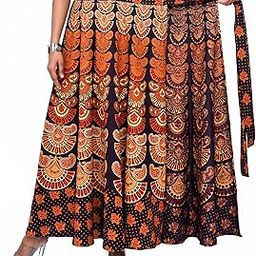 Premium Cotton Wraparound Skirt for Women (Coca 5, Free Size)-image-100