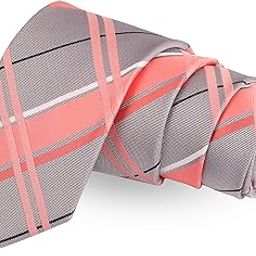 Modish Dappled Pink Colored Microfiber Necktie For Men-image-48