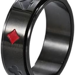 Anti Tarnish Card Shark Signet Black Stainless Steel Finger Ring for Men | Stylish Durable Jewellery Accessories | Rings for Man | Minimal Jewelry | Birthday Gift for Boys (Size - 9)-image-89