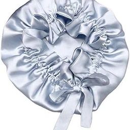 Satin bonnet for curly hair| Silk bonnet for hair| Satin Hair Cap for Sleeping| Adjustable Hair Bonnet for Sleeping (BLUE)-image-87