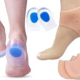 Combo Silicone Heel Protectors for Cracked Heels, Heel Spurs, Plantar Fasciitis,Heel Pad For Heel Pain,Heel Protector For Women,Silicone Foot Pad - Multicolor-image-9