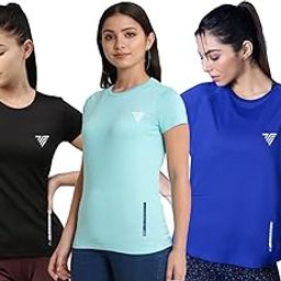 TADEO Women's Slim Fit Round Neck Sports T-Shirts | Lightweight, Stretchable & Quick Dry Fit Activewear | Gym, Yoga, Running, Workout & Casual Wear Tee (Pack of 3)-picture-10