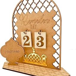 Ramadan Advent Calendar Eid Mubarak Wooden Countdown Calendars Tracker Date Gift for Kids Arabic Muslim Islamic Holiday Table Home Decorations DIY Inspiration Reusable (C)-28