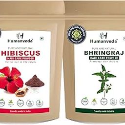 Humanveda Pure & Natural Hibiscus And Bhringraj Powder | Eclipta Alba | Rosa-Sinensis | -100% Herbal- For Hair, Skin & Hibiscus Tea (100g +100 g=200g)-9
