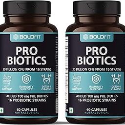 Boldfit Probiotics supplement for gut Health 30 Billion CFU with 16 Strains & Prebiotics Supports Digestive Health, Immune Function, and Overall Wellness - 120 Vegetarian Probiotics Capsules-image-63