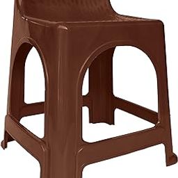 RW REST WELL TIK-Tok Premium Plastic Stool Chair Back Support | Stool Chair for Living Room/Bathroom/Garden |Multipurpose Use | Strong & Durable Seating Stool (Set of 1, Brown)-image-4