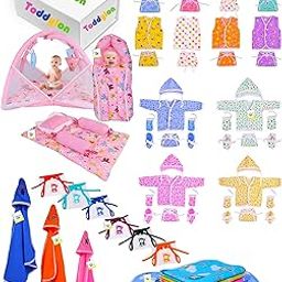 Toddylon 56 in 1 New Born Baby Products All Baby Bedding Set | Baby Clothes | Gift Packs | Hospital Kit | Essentials Items | Infants Combo (0-6 Months)-image-18