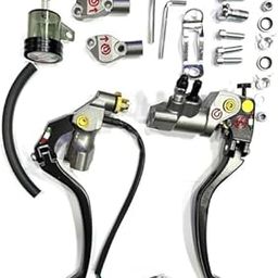 KUMAVEEN Hydraulic Brake and Clutch Lever Set with 1 Cylinder Can for Universal Bikes-18